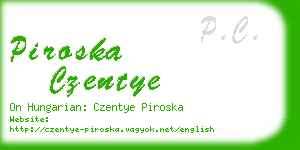 piroska czentye business card